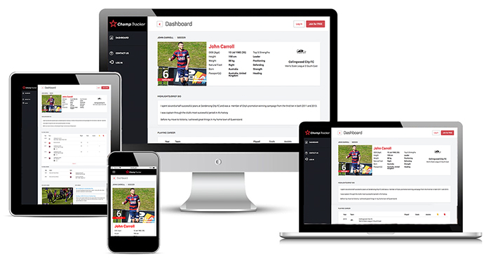 Your free football profile will look great across all your devices